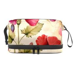 Reise Kulturbeutel,kleine Make up Tasche,Weinlese Sommer Weinlese Blumen,Make up Taschen für Frauen von WOSHJIUK