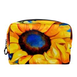 Reise Kulturbeutel,kleine Make up Tasche,aquarell Sonnenblume,Make up Taschen für Frauen von WOSHJIUK