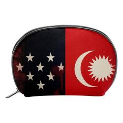 Reise Make up Tasche,Reise Kulturbeutel für Damen,Britische und osmanische Flagge,Kosmetik Reisetasche von WOSHJIUK