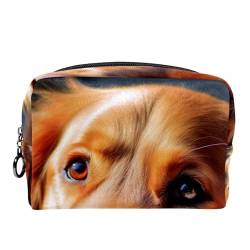 Reise Make up Tasche,Reise Kulturbeutel für Damen,Hund Golden Retriever,Kosmetik Reisetasche von WOSHJIUK