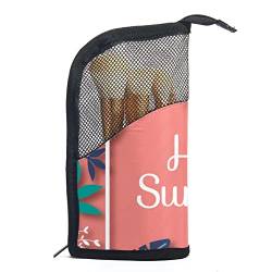 Reise Make-upbürsten Tasche,tropischer Hallo Sommer,Kosmetiktasche für Make-up-Pinsel, Etui mit 12 Make-up-Pinseln von WOSHJIUK