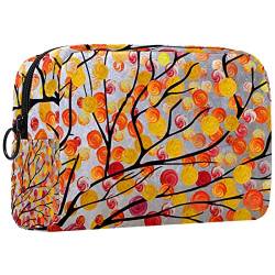 Reisekosmetiktasche,kleine Make-up-Tasche für Frauen,Abstraktes Herbst-Baum-Blatt,Kosmetik-Organizer-Tasche mit Reißverschluss von WOSHJIUK