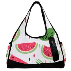 Reisetasche,Herren Sporttasche,Damen Sporttasche,Bunte Streifen Obst Wassermelone,Sporttasche von WOSHJIUK