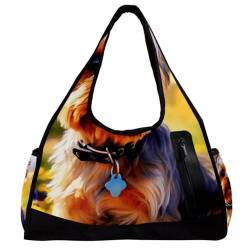 Reisetasche,Herren Sporttasche,Damen Sporttasche,Yorkshire Terrier Herbst Hund,Sporttasche von WOSHJIUK
