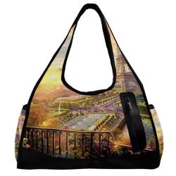 Sporttaschen für Damen,Reisetasche für Reisen,Eiffelturm Sonnenuntergang Paris,Sporttasche für Herren von WOSHJIUK