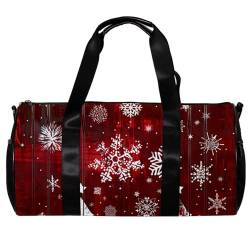 WOSHJIUK Sporttaschen für Damen,Reisetasche für Reisen,Weihnachtsschneeflockenbaum,Sporttasche für Herren von WOSHJIUK