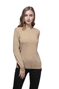 WOSICA Women's Knitted 100% Pure Cashmere Fine Knit Long Sleeve Pullover with Crew Neck (Gina, L) von WOSICA