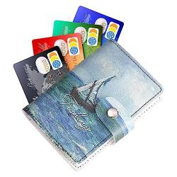 Kleine Kartenetui, Blumen, Anti-Entaussing-Fronttasche – Kreditkartenetui, Mini-Brieftaschen, PU-Leder für Zertifikate, Bankkarten von WOTEG