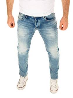 WOTEGA - Alistar Herren Jeanshose - Blaue Slim Fit Jeans - Männer Hosen Mit Stretch, Blau (Flint Stone 183916), W29/L30 von WOTEGA