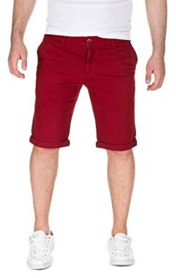 WOTEGA Herren Chino Shorts Bermuda Wein Rot Hose Alex Kurze Bordo Short Männer Hosen Sommer Rote Stretch Capri Hose Slim, Port (86448), W32 von WOTEGA