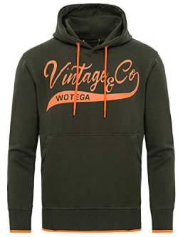 WOTEGA Herren Pullover WT Star - Hoodie Für Männer - Sweatshirt Mit Kapuze und Tasche - Baumwollpullover, Grün (Forest Night 190414), S von WOTEGA