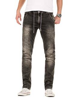 WOTEGA Herren Sweathose in Jeansoptik Slim-Fit Joshua, Grau (Raven Grey 19000), W30/L34 von WOTEGA