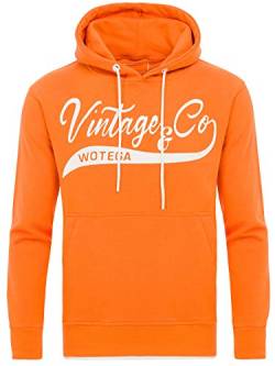 WOTEGA Herren Sweatshirt WT Star - Winter Hoodies für Männer - Sweater Orange - Kapuzen Pulli Herren, Orange (orange Peel 161359), 4XL von WOTEGA