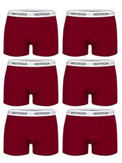 WOTEGA Joe - Boxershorts Herren Baumwolle - 6er Pack Unterhosen Männer - Retroshorts - Stretch Unterwäsche, Rot (Biking Red 191650), 3XL von WOTEGA