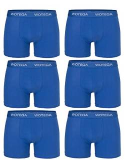 WOTEGA Joe - Unterhosen Männer Baumwolle 6er Pack - Basic Boxershorts Herren - Stretch Unterhose - Unterwäsche Set, Blau (Strong Blue 184051), 4XL von WOTEGA