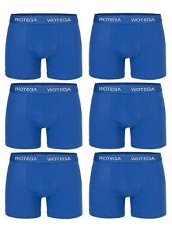 WOTEGA Joe - Unterhosen Männer Baumwolle 6er Pack - Basic Boxershorts Herren - Stretch Unterhose - Unterwäsche Set, Blau (Strong Blue 184051), 5XL von WOTEGA