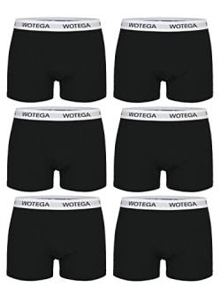 WOTEGA Joe - Unterwäsche Herren 6er Pack - Baumwoll Männer Boxershorts - Basic Unterhosen - Männerunterhosen, Schwarz (Black 194008), 3XL von WOTEGA