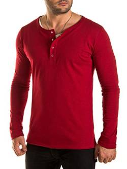 WOTEGA Langarmshirt Herren 2-in-1 Longsleeve T-Shirt Pete Bordo - Männer Longshirt Shirt rote Tshirts Long Sleeve, Rot (Biking Red 190511), M von WOTEGA