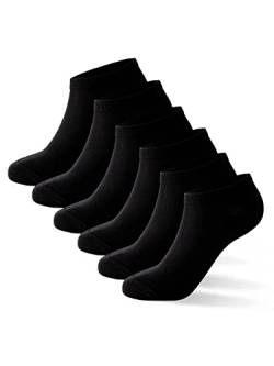 WOTEGA Loki - 6er Pack Sneaker Unisex Socken - graue Sportsocken Männer - Kurze Baumwollsocken für Sport, Schwarz (black meteorite 194008), 39-42 von WOTEGA