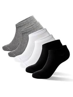 WOTEGA Loki - Atmungsaktive Unisex Sneaker Socken Im 6er Pack - Baumwoll Herrensocken - Kurze Sport Socken, Schwarz, Grau, Weiß, (mix1), 39-42 von WOTEGA
