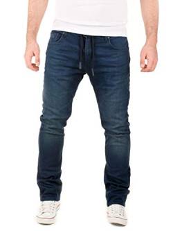 WOTEGA Noah - Dunkelblaue Sweat Hose - Herren Slim Fit Jeans - Männer Sweathose In Jeansoptik, Blau (Dress Blues 3R4024), W34/L32 von WOTEGA