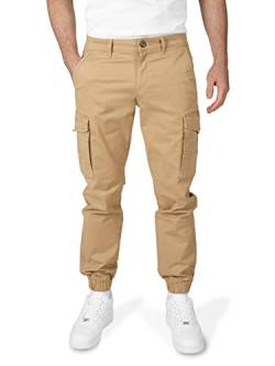 WOTEGA Odin - Cargo Jogger Herren Hosen - Männer Cargojeans Mit Stretch - Baumwoll Cargohosen, Beige (Incense 161010), W28/L32 von WOTEGA