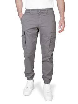 WOTEGA Odin - Graue Herren Cargo Hose - Männer Cargohosen Slim Fit - Baumwoll Herrenhose, Grau (Tornado 183907), W31/L30 von WOTEGA