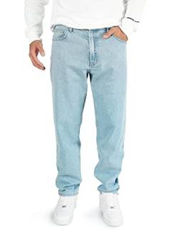 WOTEGA Thor - Herren Denim Stoffhose - Jeans Jogger Loose Fit - Reine Bauwoll Männer Denim Hose, Blau (Faded Denim 174021), W36/L34 von WOTEGA