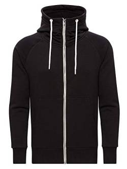 WOTEGA Zipper Hoodie Schwarze Jacke Herren Übergangsjacke Hoody Männer Kapuzen Sweatjacke Zip Pullover Flash, Schwarz (Black 2R194008), XS von WOTEGA