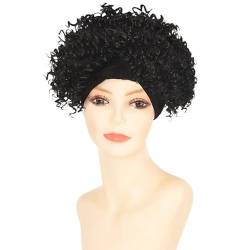 Perücke for Frauen, Stirnband-Perücke, kurze, verworrene, lockige Perücken for schwarze Frauen, natürliche schwarze, leimlose Afro-Perücken mit Stirnbändern, perfekt for den Alltag von WOUND