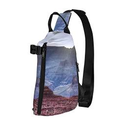 WOWBED Grand CanyonPrinted Crossbody Sling Bag Mehrzweck-Rucksack für Reisen, Wandern, Outdoor-Sport, Schwarz, Einheitsgröße von WOWBED