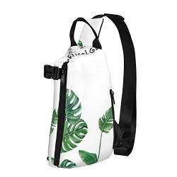 WOWBED Green Plants FreshPrinted Crossbody Sling Bag Mehrzweck-Rucksack für Reisen Wandern Outdoor Sport, Schwarz, Einheitsgröße von WOWBED