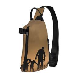 WOWBED Many ZombiePrinted Crossbody Sling Bag Mehrzweck-Rucksack für Reisen Wandern Outdoor Sport, Schwarz, Einheitsgröße von WOWBED