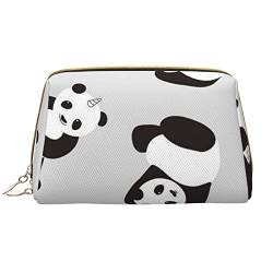 WOWBED Panda bedruckte Leder-Make-up-Tasche, groß, für Reisen, Make-up-Organizer, Kosmetikpinsel, Tasche für Frauen und Mädchen, Weiss/opulenter Garten, Einheitsgröße von WOWBED