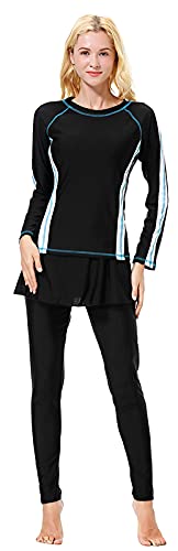 WOWDECOR Muslimischer Badeanzug Damen Mädchen, 2 Stück Langarm Modest Bademode Burkini von WOWDECOR