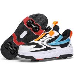 Schuhe mit Rollen für Jungen Mädchen Skateboardschuhe für Kinder Erwachsene Rollschuhe Outdoorschuhe Turnschuhe 2-in-1-Multifunktionsrollschuhe Sneakers Sportschuhe (WOW-V37, 35EU) von WOWEI