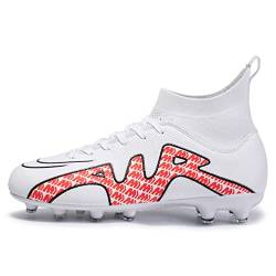 WOWEI Fußballschuhe Herren Fußballschuhe Professionelle High Top Spike Cleats Junge Kinder Fussballschuhe Outdoor Sport Trainingsschuhe Sportschuhe (5 RT, 39EU) von WOWEI