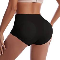 WOWENY Damen Butt Lifter Unterhose Po Push Up Miederhose Damen Bauchweg Unterhose Damen Sexy Shapewear Formend Miederslips Padded Höschen Schwarz XXL von WOWENY