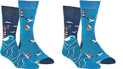WOWERAT Witzige Socken „Küstenglück“ als Geschenkidee oder zum Selbertragen, verschidedene Motive für Teenager, Damen und Herren 2er-Bündel (Gr.36-41, 6209.20 „Küstenglück“) von WOWERAT