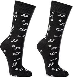 WOWERAT Witzige Socken MUSIK, als Geschenkidee oder zum Selbertragen, verschidedene Motive für Teenager, Damen und Herren 2er-Bündel (Gr.36-41, 6209.09 „Musik“) von WOWERAT