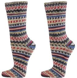 WOWERAT Wollsocken, 70% „wie von Oma gestrickt“ 1 Paar (39/42, grau-bunt) von WOWERAT