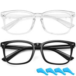 WOWSUN Blaulichtblockierende Brille für Kinder für Jungen und Mädchen, leichte TR-Computer-Gaming-Brillenrahmen, Anti-Überanstrengung der Augen (schwarz + klar1) von WOWSUN