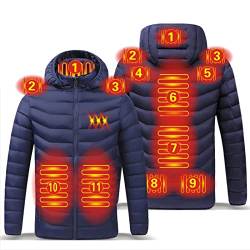 WOXIHUAN Beheizbare Winterjacke Winter Beheizte Weste Damen Herren mit 3 Stufen Temperatur Outdoor Beheizbare Jacke Stehkragen Mantel Heizweste Fleecejacke für Motorrad Camping Skifahren von WOXIHUAN