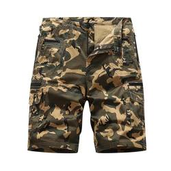 WOXIHUAN Herren Camouflage Kurze Hose Cargo Shorts für Men Knopfleiste Short Pants Tasche mit Reißverschluss Kurze Hosen Mehrfachtasche Bermuda Arbeitsshorts Locker und Vielseitig Fracht Sommerhose von WOXIHUAN