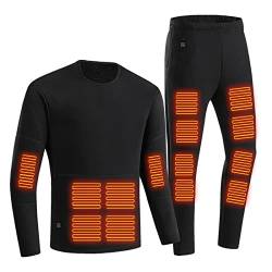 WOXIHUAN Thermounterwäsche Set for Herren Beheizbare Thermowäsche USB Elektrisch Funktionsunterwäsche Warm Beheizte Thermounterhemd Männer Funktionswäsche for Training, Skifahren, Laufen von WOXIHUAN