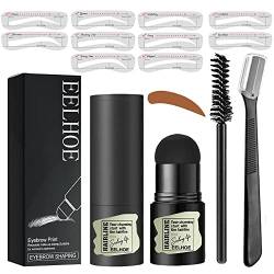 Eyebrow Stamp Stencil Kit,One Step Eyebrow Stamp Shaping Kit,Adjustable For All Eyebrow Shapes,Waterproof And Sweatproof, Reusable & Super Easy To Use (medium brown) von WQIAOBX