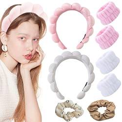 Mimi And Co Spa Headband For Women,Sponge & Terry Towel Cloth Fabric Head Band For Skincare,Face Washing,Makeup Removal,Shower,Facial Mask,Soft & Absorbent Material (A) von WQIAOBX