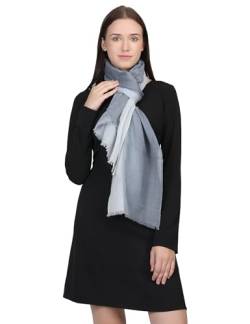 WRAPOVER 100 % Wolle, Kaschmir, Ombré-Schals für Damen, Pashmina-Schals und Wraps, Winterschals, Grauer Ombre, 200 x 70 CMS von WRAPOVER