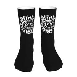 WRATX Rock Band 182 Atmungsaktive Herrensocken, hohe Basic-Socken für Damen, lässige mittelbeinige Socken ohne Absatz, 16 Zoll, Unisex von WRATX