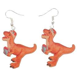 1 Paar Dinosaurier-ohrringe Damen Ohrringe Dinosaurier-charm-ohrringe Ohrringe Für Frauen Weihnachten Winter Ohrringe Baumeln Geschenke Für Damen Fräulein Hölzern Anhänger Holz von WRITWAA